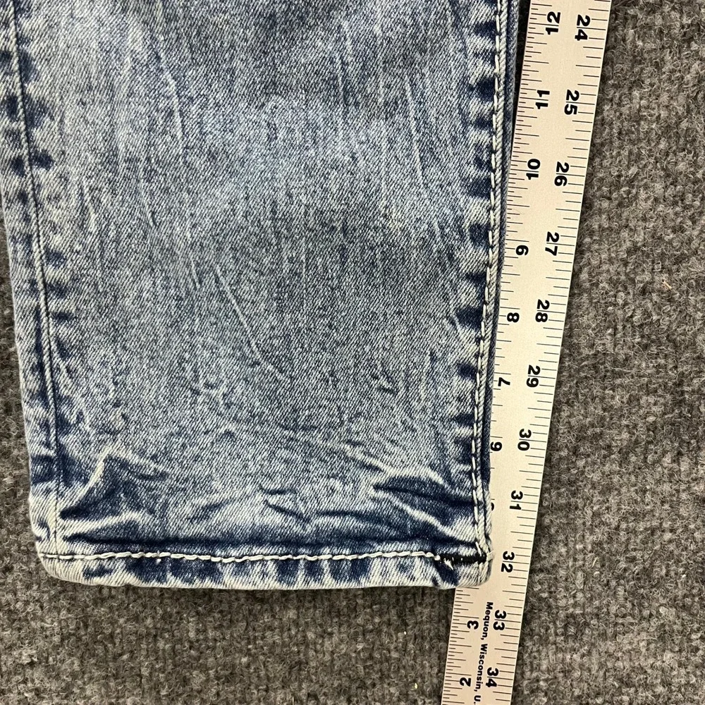 True Religion Jeans Mens Size 36 Blue Rocco Relaxed Acid Wash Stretch Denim